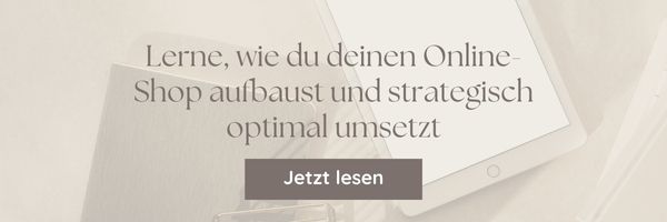 Link zum Blogartikel, wie du deinen Online Shop aufbaust und strategisch optimal umsetzt